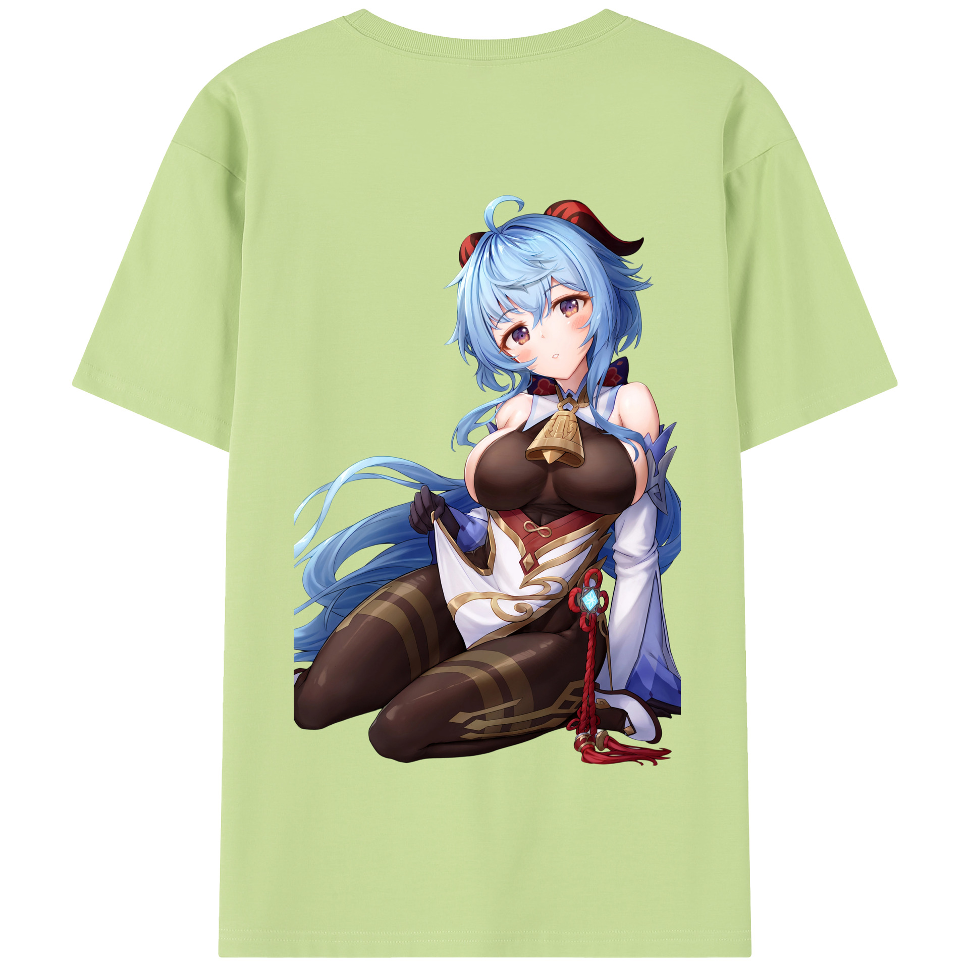 げんし神 甘雨 かんう genshin Ganyu 綿100％半袖Tシャツ（背面プリント）